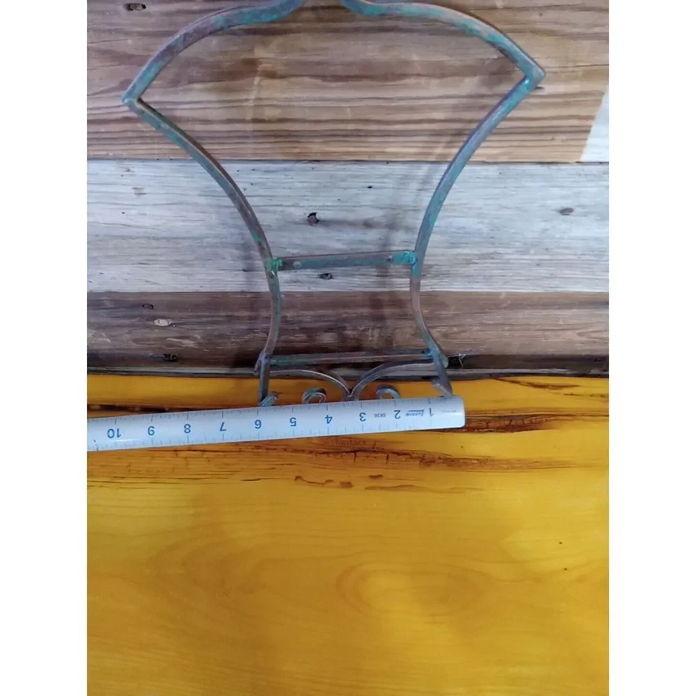 vintage copper iron farmhouse apothecary kitchen plate hanging utensil wall rack